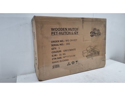 Wooden pet hutch by Alopa, model PET-HUTCH-L-GY, f...