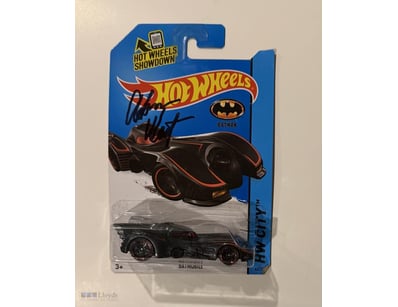 BATMAN LEGEND ADAM WEST SIGNED HOT WHEELS BATMOBIL...