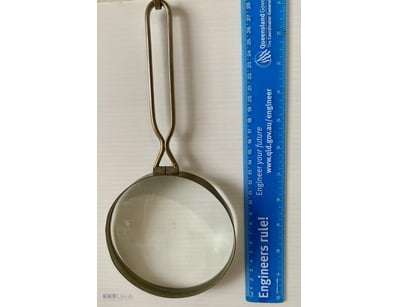 Antique Brass Framed Looped Wire Handle Magnifying...