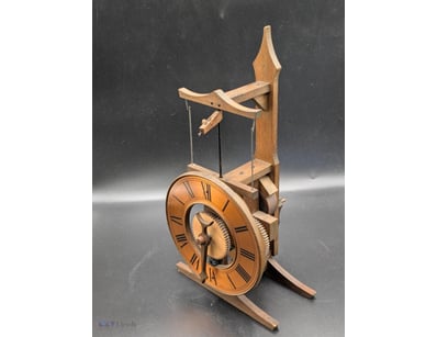 WOODEN SWISS WHIP CLOCK, BATMAN LTD SWITZERLAND

I...