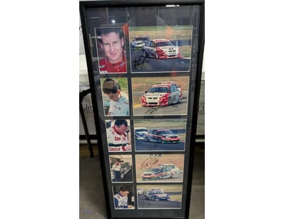 SIGNED HOLDEN RACING DRIVER MEMORABILIA DISPLAY FR...