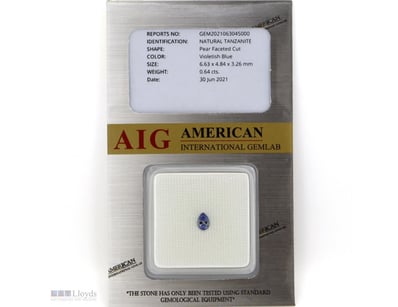 0.64CT CERTIFIED, NATURAL TANZANITE     

Pear Fac...