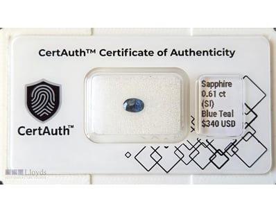 CERTIFIED 0.61CT TEAL SAPPHIRE (CORUNDUM) – OVAL F...