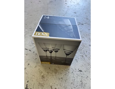 RRP $480 BOX LOT - QTY 26 - Nova Martini Glasses....