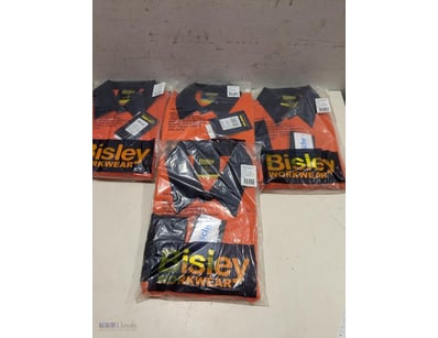 Lot of 4 Bisley Workwear Taped 2 Tone Hi Vis Drill...