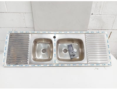 Clark brand stainless steel double sink unit with ...