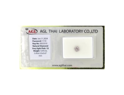 1.070CT CERTIFIED, NATURAL PINK DIAMOND     

Rect...