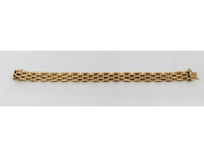 9k yellow gold chain bracelet, item weight: 15.45 ...