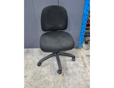 Fabric office chair, black finish.

