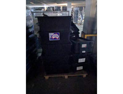 Industrial black plastic storage container system ...