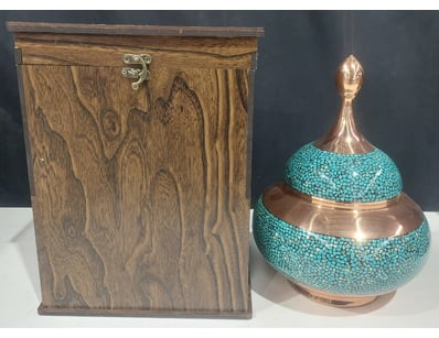 PERSIAN FIROOZEH KOOBI (TURQUOISE INLAY) PEDESTAL ...