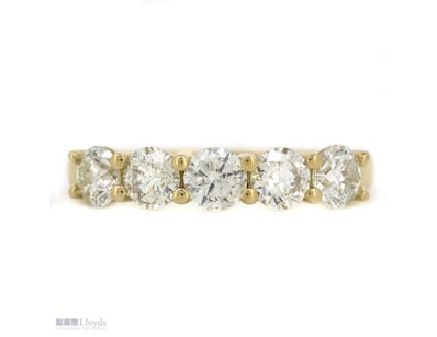 14K YELLOW GOLD AND DIAMOND, ETERNITY RING.      
...