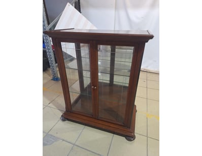 Display Cabinet With Glass Shelving, Timber Style,...