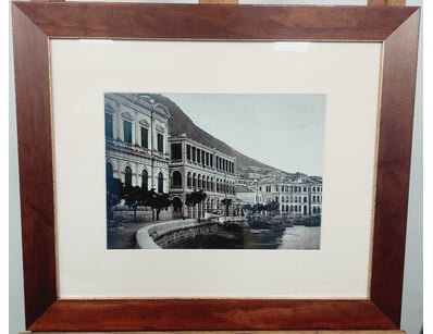 FRAMED VINTAGE HAND-COLOURED PHOTOGRAPH OF MONACO ...