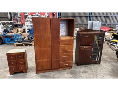 Vintage wooden bedroom furniture collection featur...