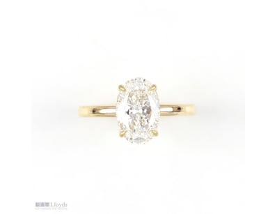 2.13 CT OVAL PRONG SOLITAIRE RING IN 18KT YELLOW G...
