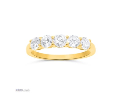 3/4 CARAT YELLOW GOLD LAB GROWN DIAMOND BAND ( STA...