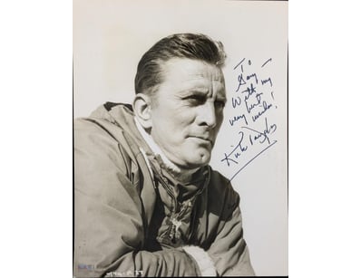 SIGNED PHOTOGRAPH OF KIRK DOUGLAS WITH CERTIFICATE...