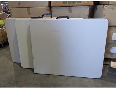 Lifetime brand folding tables, white polyethylene ...