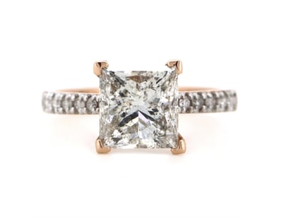 14K ROSE GOLD AND DIAMOND, CLASSIC RING.      

Th...
