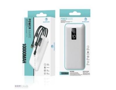 Brand New 10,000mAh Powerbank with Built in Cables...