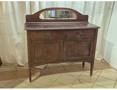 Timber style lockable dresser, with two drawers an...