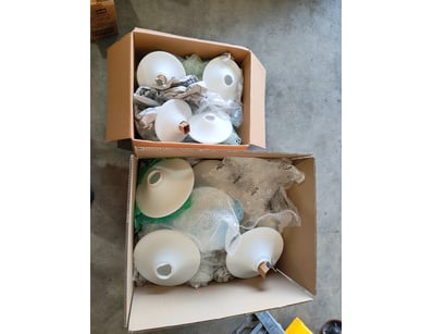 Assorted lot of 2x chrome multi-arm chandelier fix...