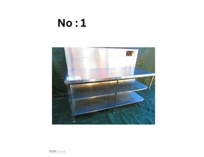 Stainless Steel Bench with 2 shelves – 1800mm L x ...