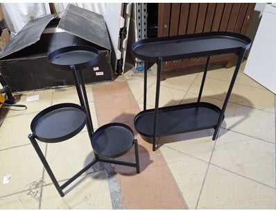 X2 Plant Stands, Metal Style, Black Finish

