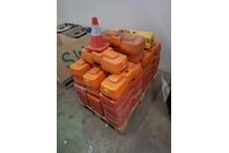 Pallet of Orange Fence Weights.