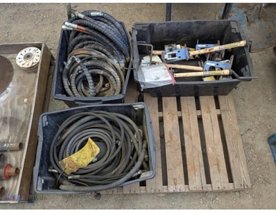 Assorted Pallet of Hydraulic Hose, Fan Belts & Joi...