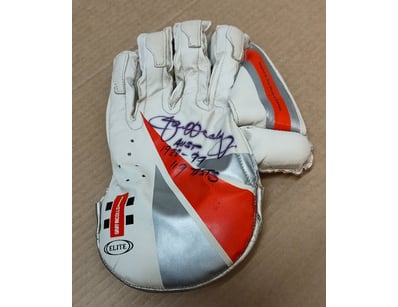 SIGNED CRICKET WICKET-KEEPING GLOVE - GRAY NICOLLS...