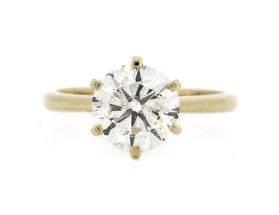14K YELLOW GOLD, 3.20CT DIAMOND, SOLITAIRE RING.  ...