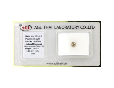 0.600CT CERTIFIED, NATURAL FANCY YELLOW DIAMOND   ...