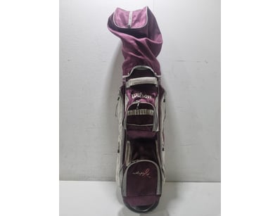 Wilson golf bag set comprising a burgundy and crea...