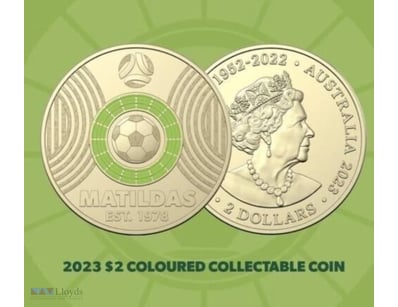 2023 $2 MATILDA COINS LIGHT GREEN AUSTRALIAN COLOU...