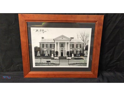 FRAMED PHOTOGRAPH OF ELVIS PRESLEY'S MEMPHIS MANSI...