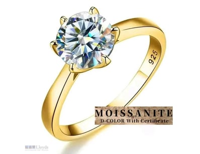 GRA CERTIFIED 1 CT MOISSANITE ENGAGEMENT RING ADJU...