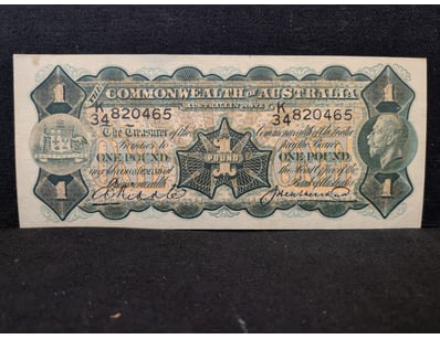 COMMONWEALTH OF AUSTRALIA ONE POUND BANKNOTE, 1927...