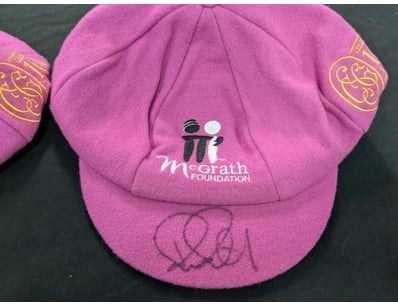 GLEN MCGRATH FOUNDATION HAT SIGNED BY RICKY PONTIN...