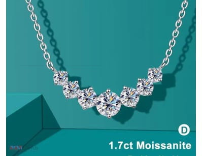 1.7CT MOISSANITE NECKLACE WITH SILVER CHAIN       ...