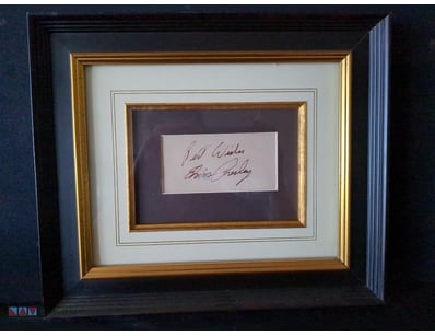 FRAMED, AUTOGRAPHED DISPLAY FEATURING A HANDWRITTE...