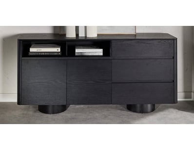 RRP: $1690, Buffet, Smoked Oak Timber with curved ...