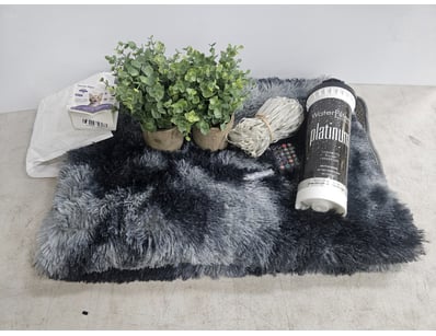 Assorted household goods, including plastic plants...