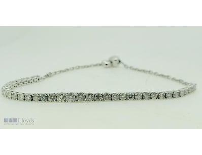 18CT WHITE GOLD DIAMOND BOLO TENNIS BRACELET

Prov...