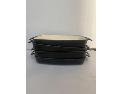 Lot of black ceramic baking trays. x4. 36cm x 22cm...