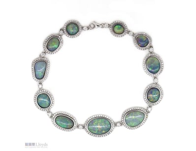 14K WHITE GOLD, 13.94CT TSW AUSTRALIAN MINTABIE OP...