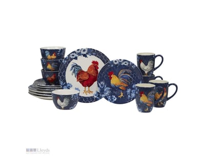 Certified International Indigo Rooster 16-Piece Di...