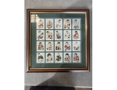 FRAMED COLLECTION OF VINTAGE BOXING CHAMPION CARIC...