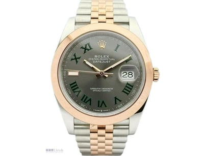 ROLEX DATEJUST 41 WIMBLEDON DIAL ROSE GOLD 126301 ...